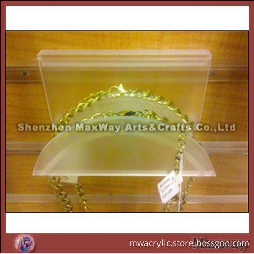 Clear wall mounted acrylic/lucite jewelry/necklace display/holder